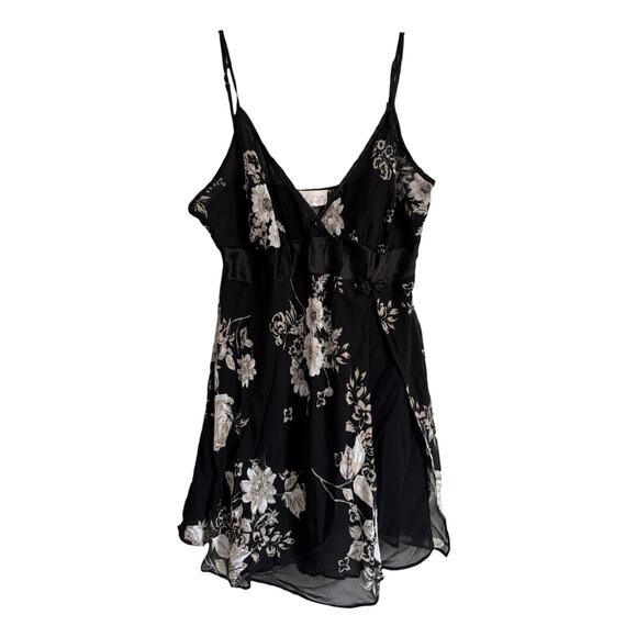 Vintage California Dynasty Y2K Babydoll Tank Top Floral Lingerie 90s Sleep - Picture 1 of 8